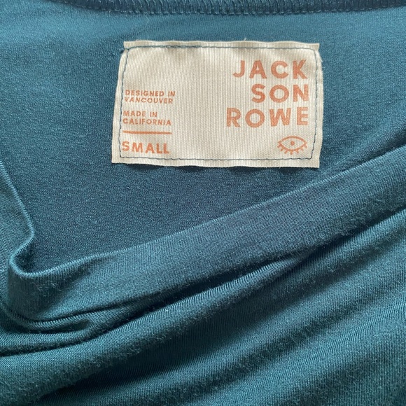Jackson Rowe Teal Knot Front Tee Shirt Size Small - Picture 6 of 6